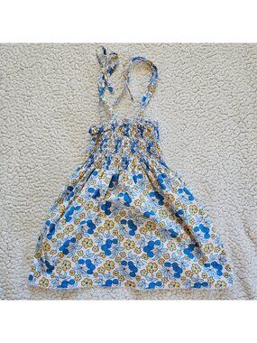 Girls 6-9 Mo Floral Print Cotton Sundress Blue & Yellow Flowers